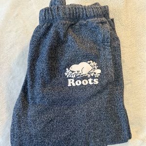Roots pants navy blue speckle size medium
